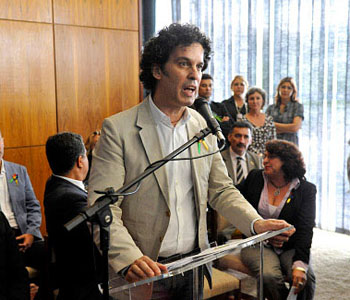 Pedro Zerolo, durante a cerimônia da Frente Parlamentar.
